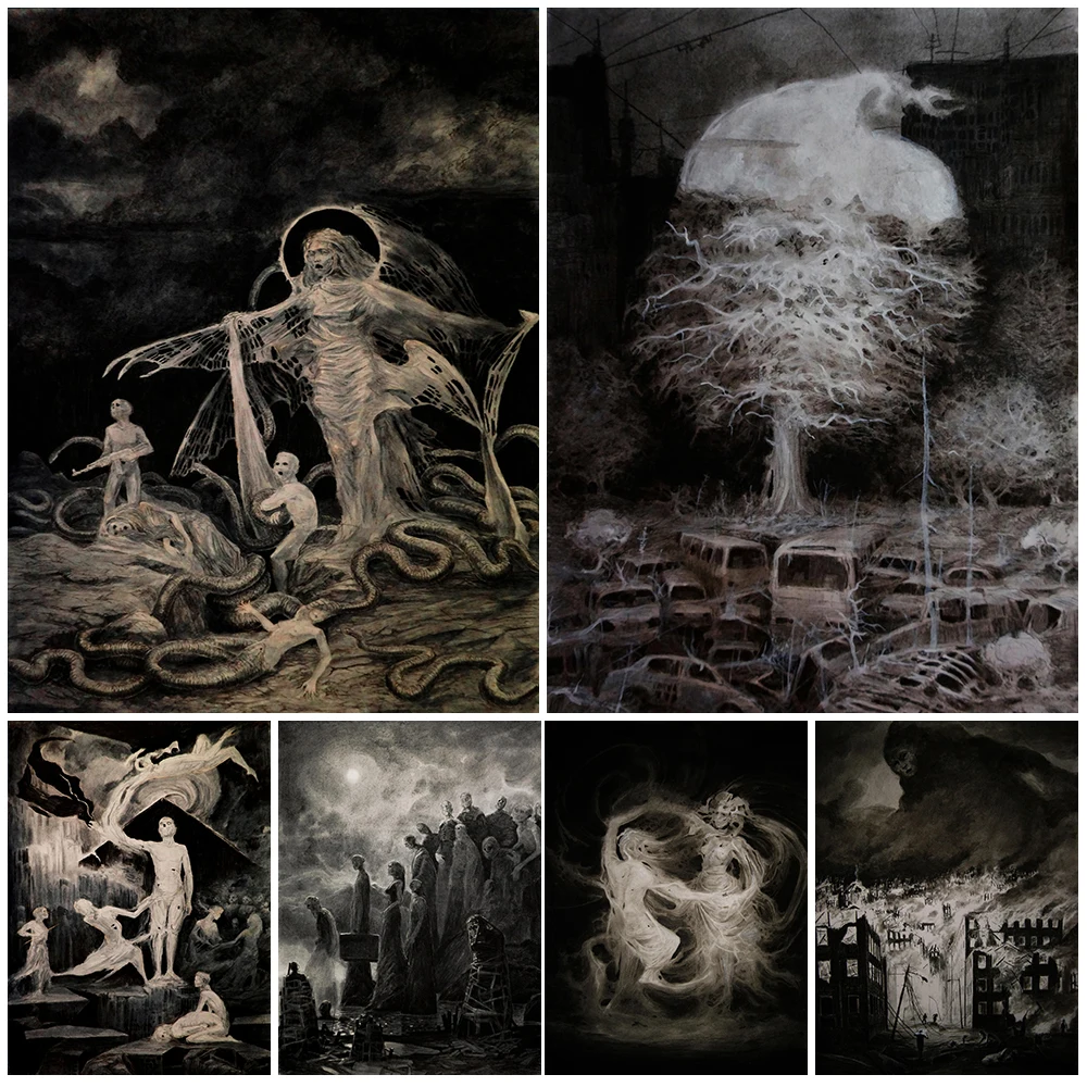 

Daily Life In Hell Wall Art Canvas Painting The World Of Ghosts And Demons Art Poster And Prints For Living Room Decor Unframed