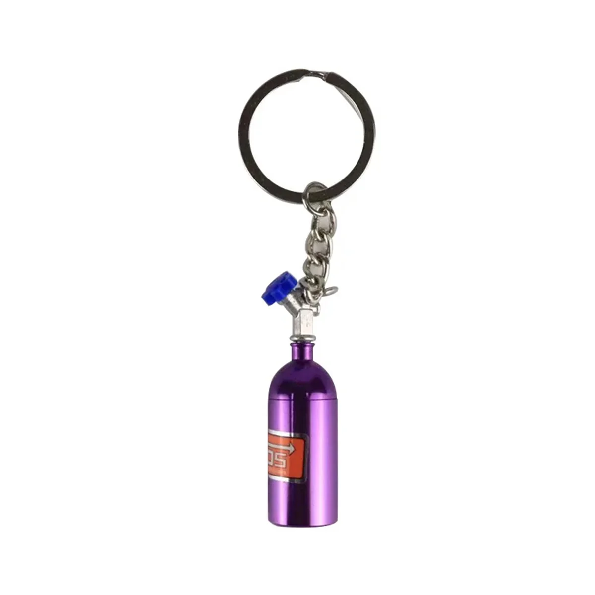 Unique Mini Car Turbo NOS Keychain Nitrogen Bottle Metal  Key Ring Stash Pill Box Storage Stylish Car Motorcycle Interior