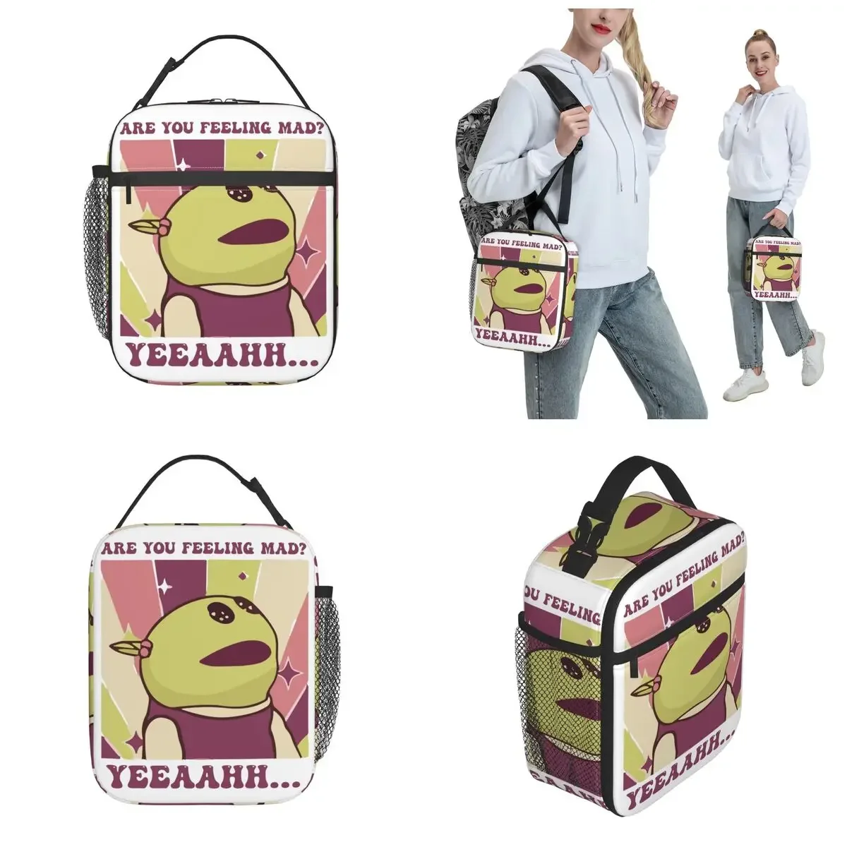 Are You Feeling Mad Nanalan Mona Insulated Lunch Bags Food Container Bags Portable Cooler Thermal Lunch Boxes For Travel