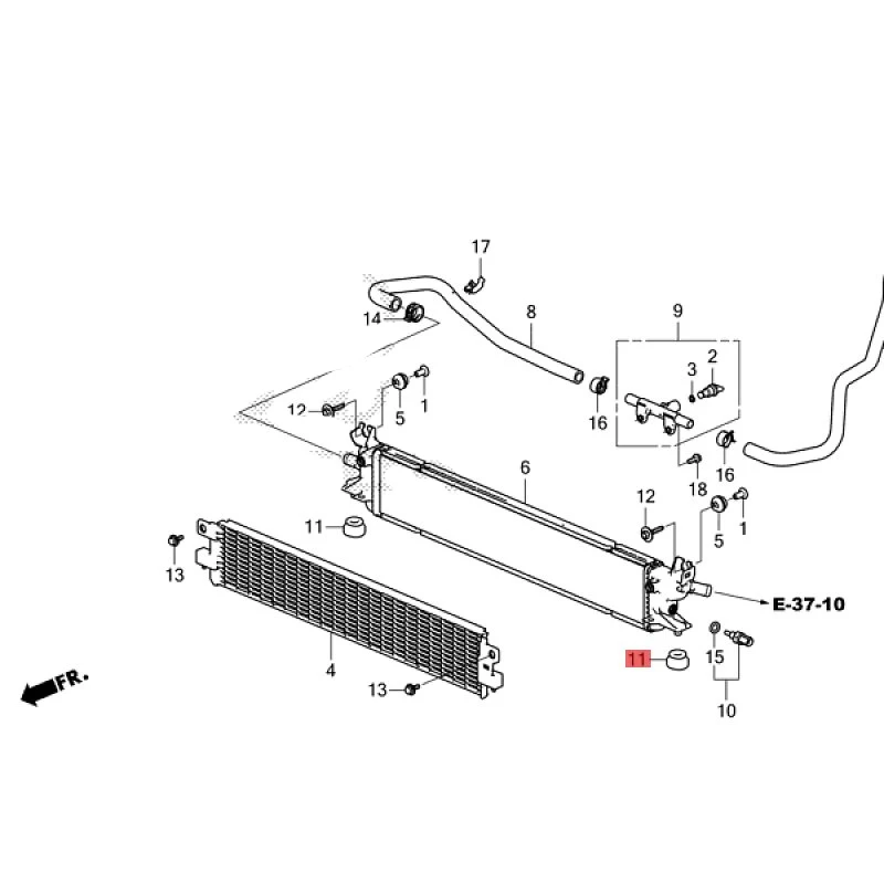 Suitable for 20 19  Ci vi c Bi n In te ll ig en t Cr ow n Da o Li ng Pa i Water tank buffer rubber pad Install padding under