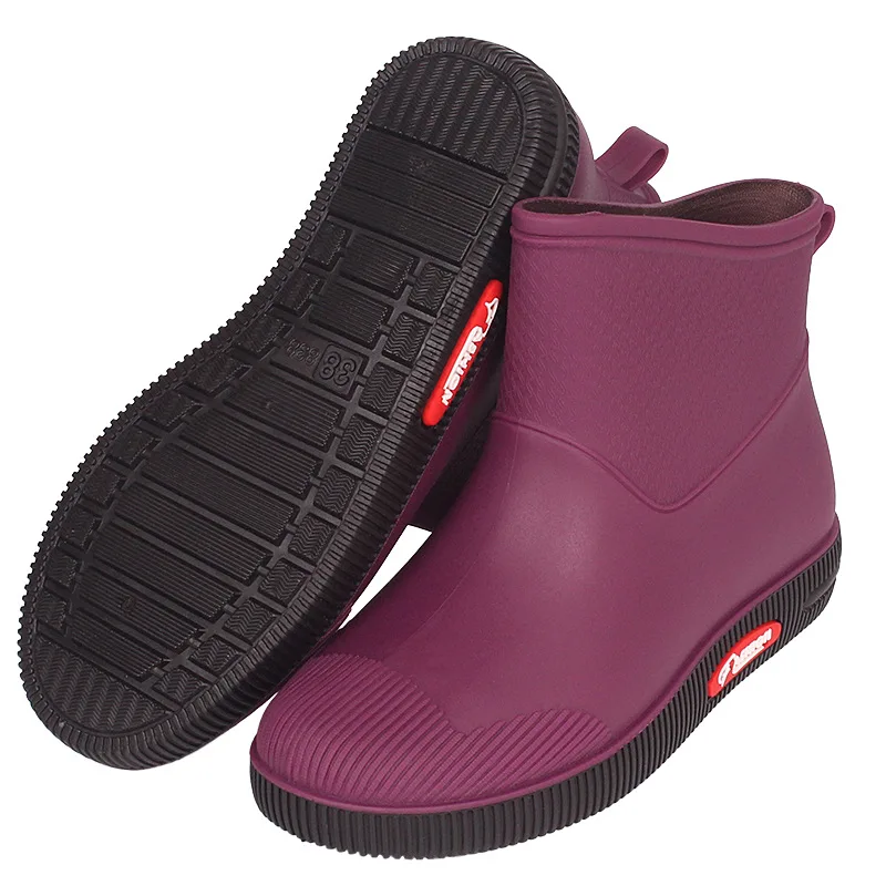 Botas de chuva antiderrapantes para mulheres, impermeáveis, PVC, botas de chuva femininas, jardim, trabalho, sapatos de água, galochas, moda, novo