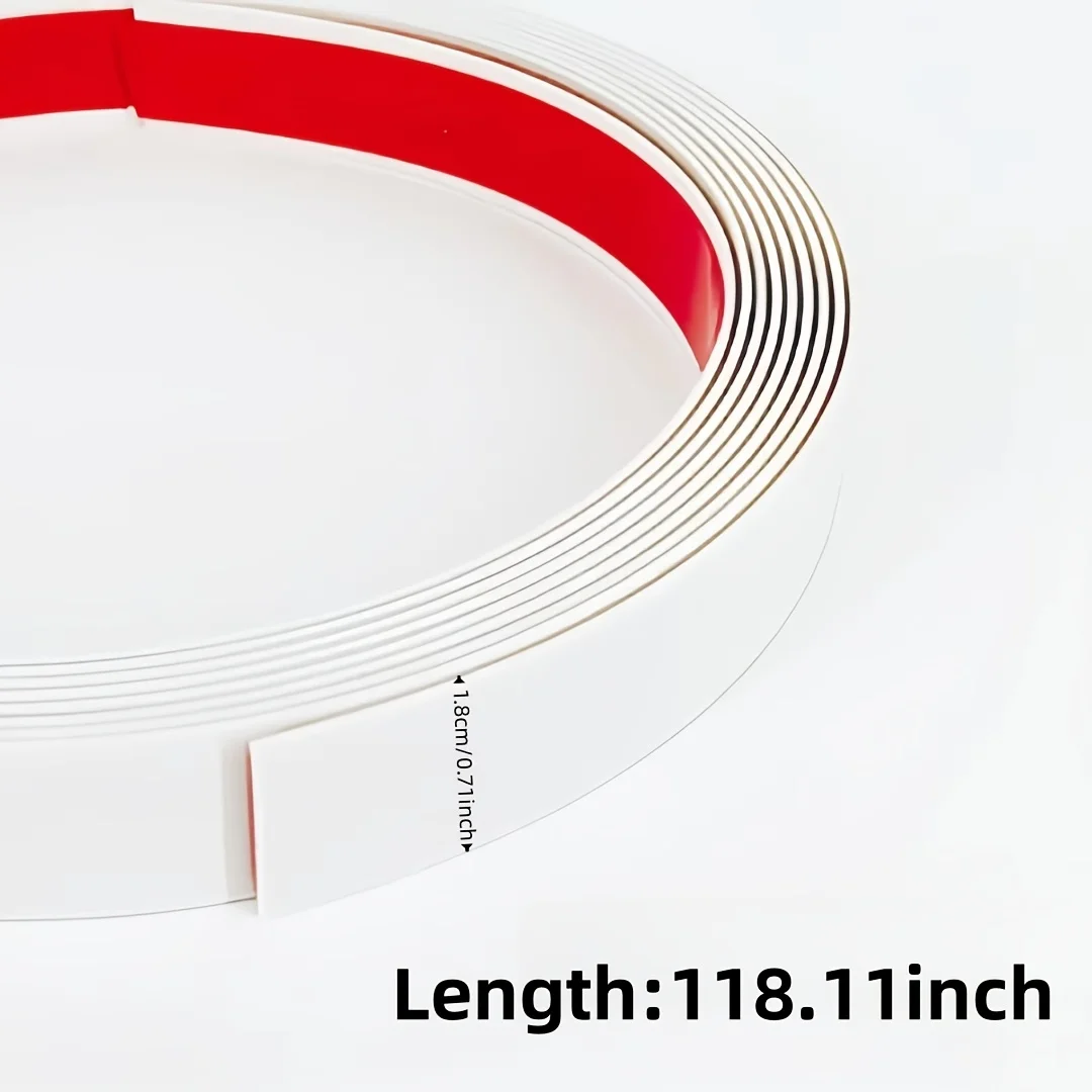 1PC 118.11inch Beautiful Border White Sticke Rwood Grain Edge Banding Cover Up, Repair Wall, Furniture, Edge Decoration Sticker
