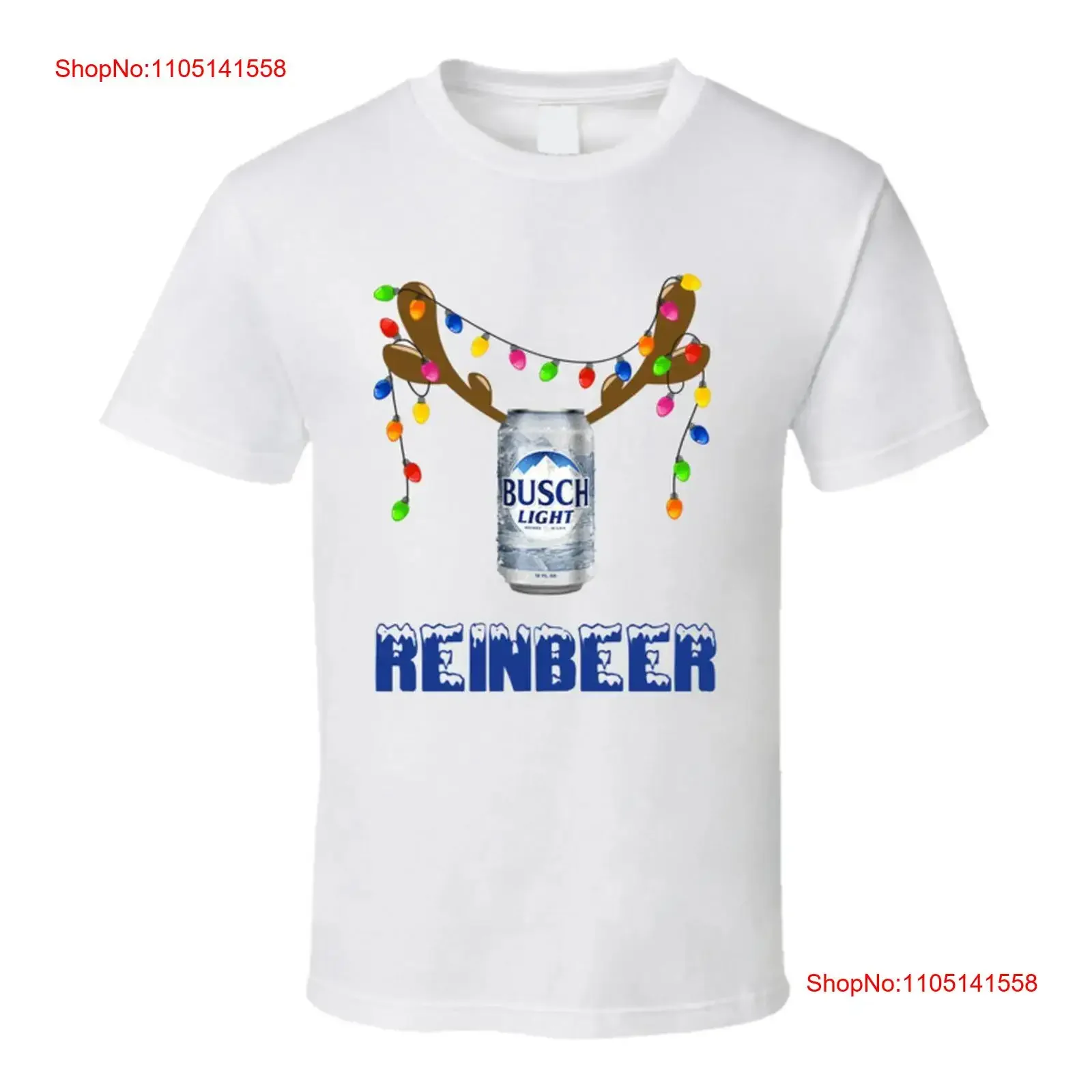 

Busch Light Reinbeer Funny Beer Lager Fan Christmas T Shirt vintage Washed Comfortable graphic Casual homme fashion Stylish