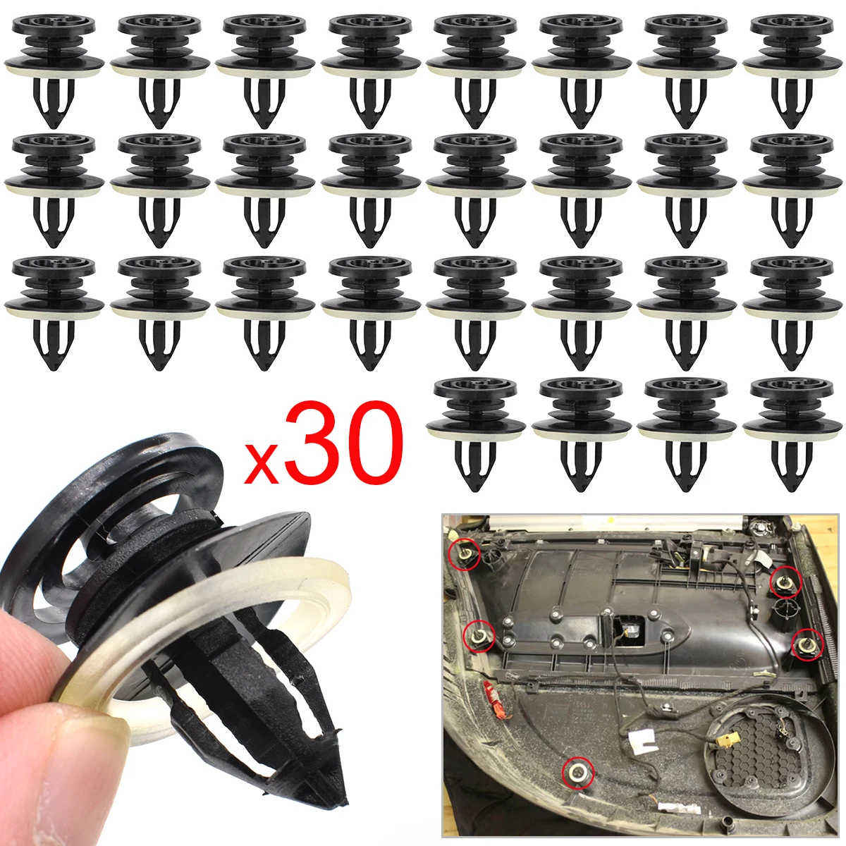 

30pc Car Door Card Trim Panel Mounting Clips 8E0868243 For Audi A3 8P A4 A6 B7 VW Golf 5 6 Polo Transporter T5 Touareg Passat B6