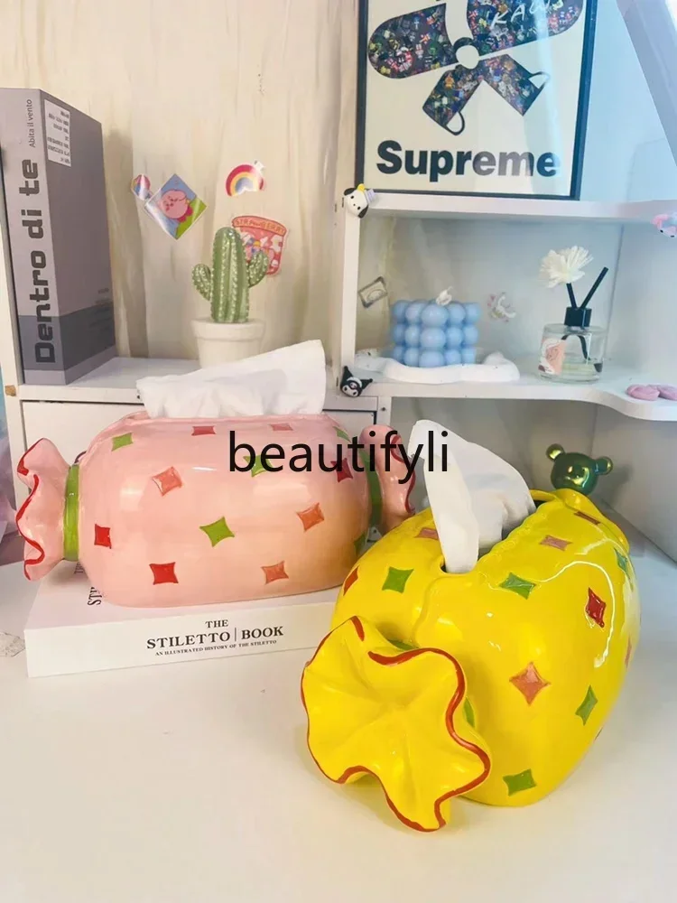 

Smt14 New Star candy tissue box creative ceramic tissue box cute handicraft ornament s 14