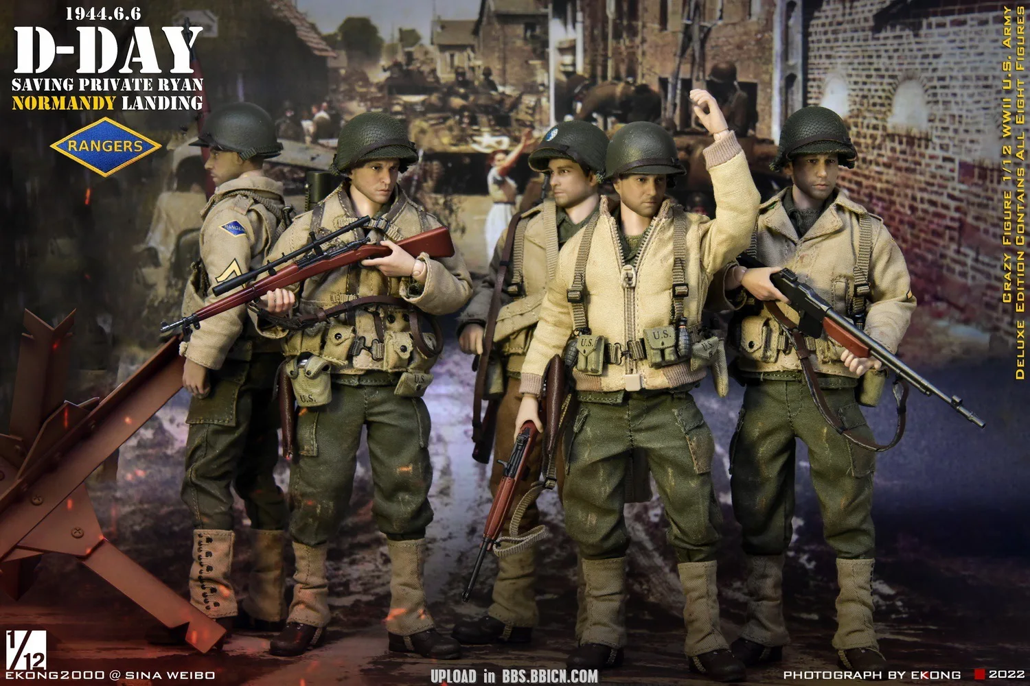 New In Stock Crazy Figure 1/12 Normandy Landing Set 8-Person Team Set Version Lty001 Gift