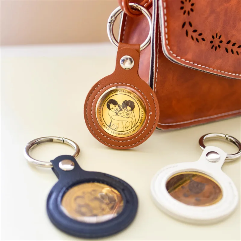 Leather Coin Case for Aa Medallion Keychain Portable Commemorative Coins Holder Standard Challenge Coin Clip