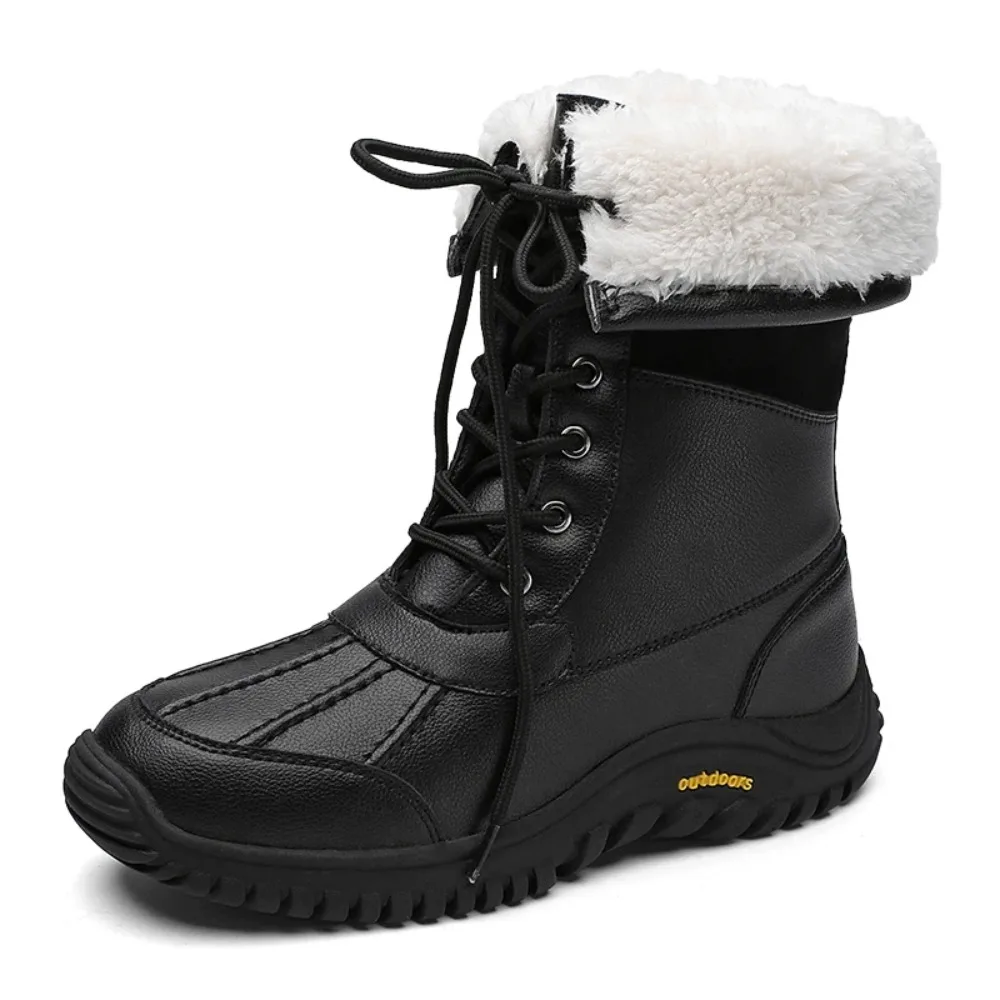 

Winter Snow Boots Women Outdoor Warm Plush High-top Boots Women Anti-slip Durable Solid Color Thick-soled Casual Women Shoes