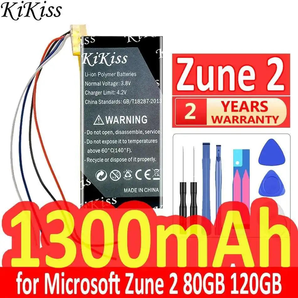 

Батарея музыкального плеера 1300 мАч для Microsoft X814399-001 Zune 2 Zune2 4G 8G 8G X814399-001, долговечная