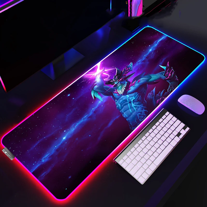 Imagem -04 - Dota 2-grande Rgb Led Gaming Mouse Pad Xxl Gamer Mousepad Tapete Grande com Retroiluminado Mesa para pc 40x90