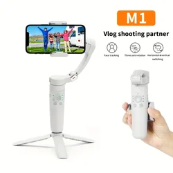 QAML 2024 New 360 Rotation Gimbal Stabilizer Selfie Stick Desktop tracking gimbal For Tiktok Smartphone live