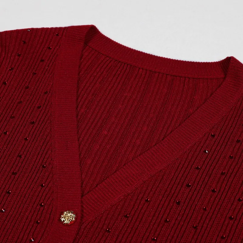 جودة مخصصة في المخزون محبوك الإجتماعي الإنترنت الشهيرة حجر الراين الصوف المنسوجة أعلى + مجموعة الحمالات بلا أكمام