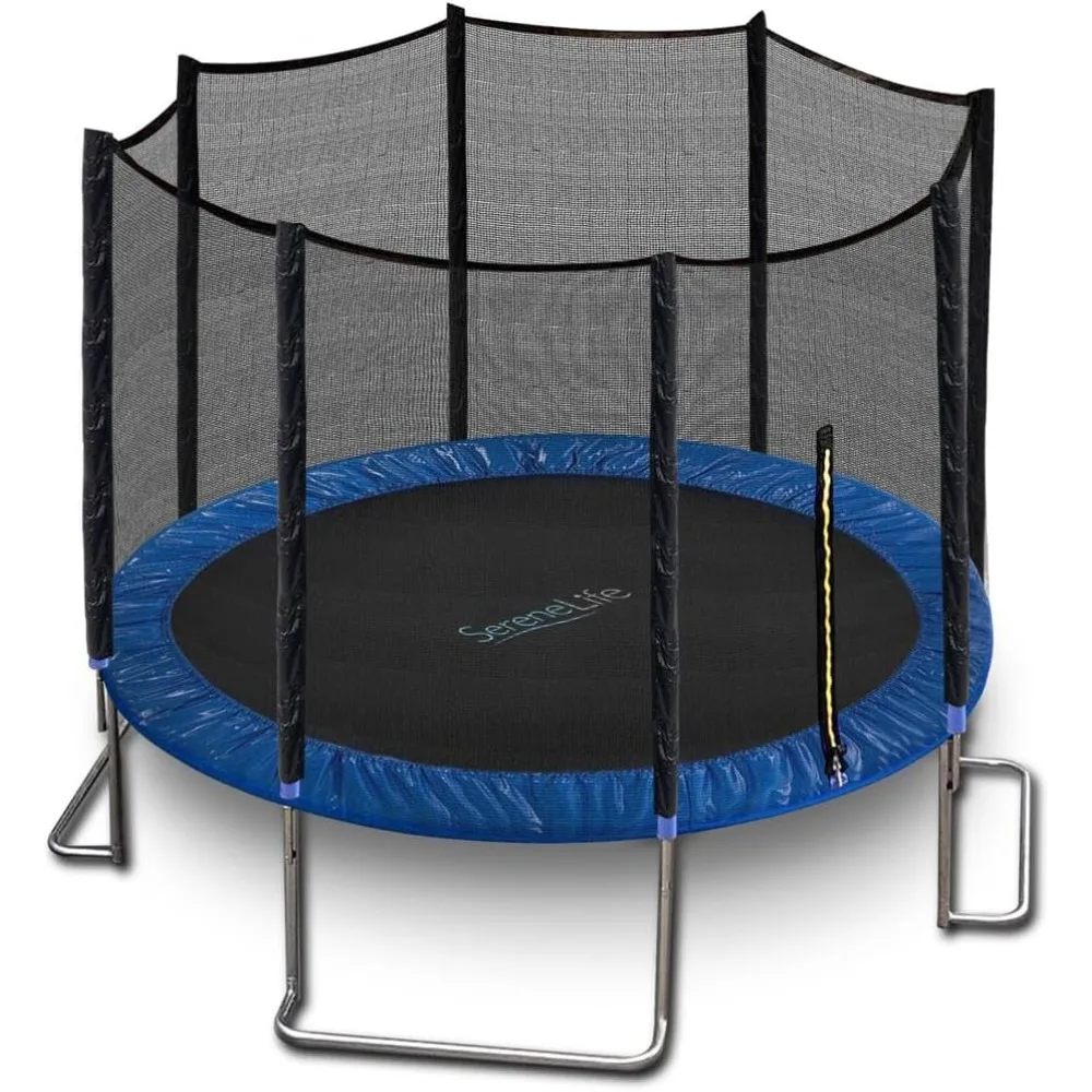 

Full Size Backyard Trampoline With Safety Net - Enclosed Trampoline for Teen Adult Trampolin to Exercise Large Trampolines Jump