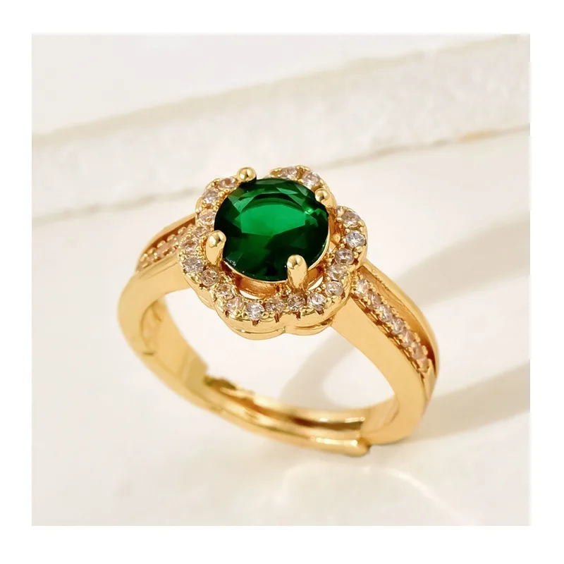 

Универсальное простое кольцо Niche Versatile, женское кольцо с инкрустацией изумрудным цирконом, простое и модное кольцо на указательный палец.