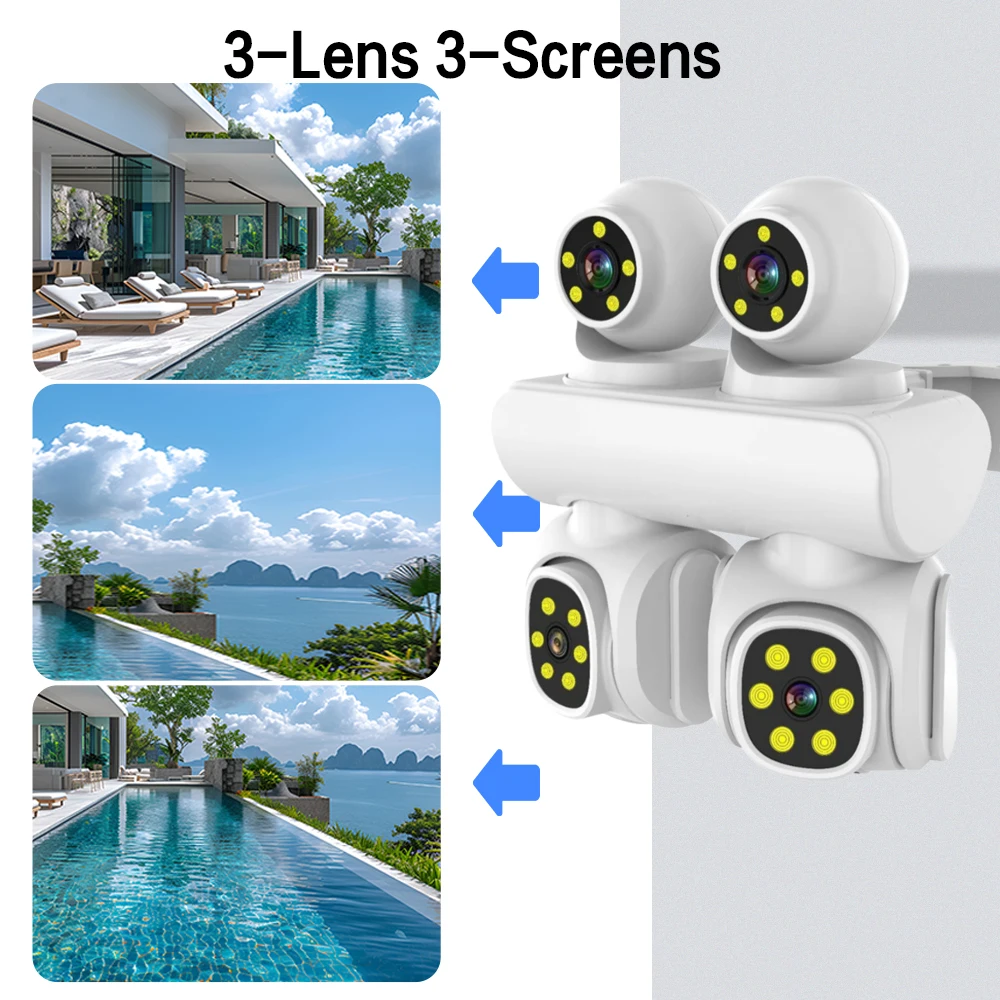 Jaxcam 20MP 10X ZOOM Four Lens Camera WIFI IP CCTV Four PTZ Outdoor Waterproof Two Way Intercom Motion Track ICAM365 Camera