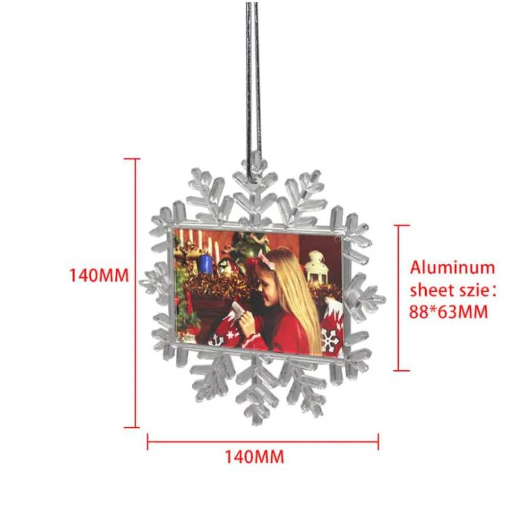 Wholesale Sublimation Blank Snowflake Pendants Christmas Ornaments Metal Thermal Transfer Printing Blank Ornament DIY Tree Decor