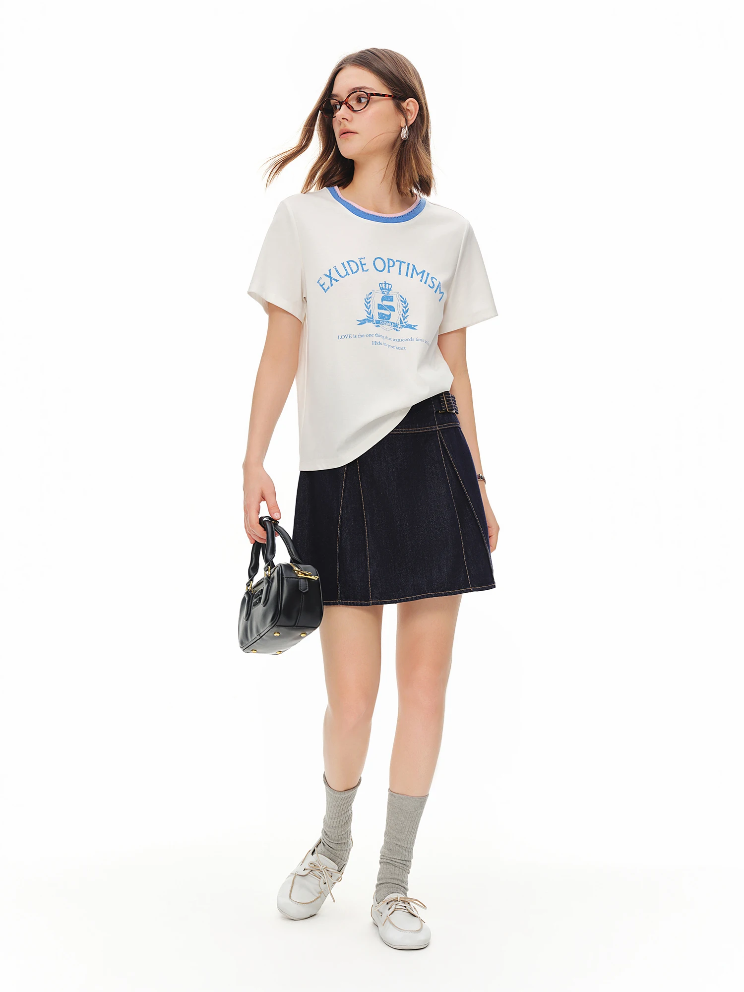 DUSHU 2026 Summer Women's High Waist Paneled Denim Skirt - Trendy Casual and Versatile for Daily and Office Wear​