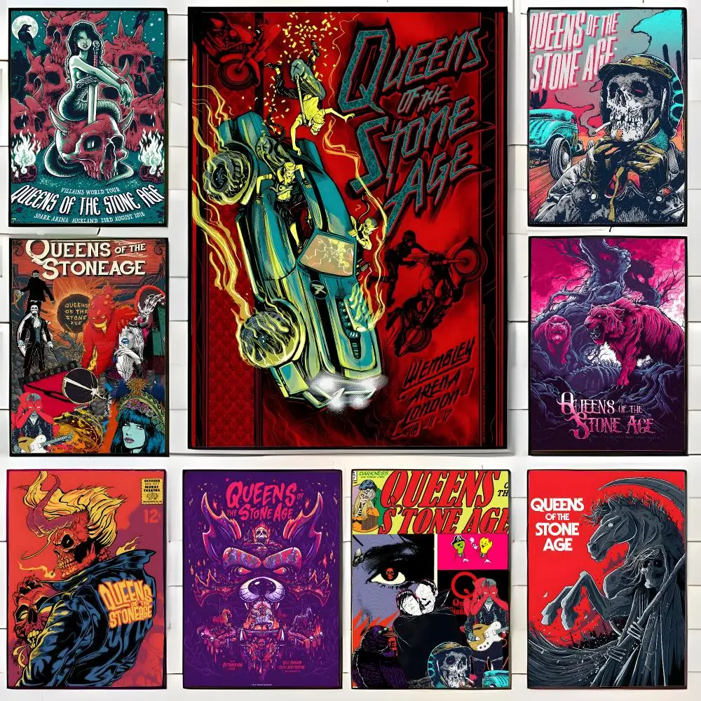 Heavy Stoner Rock Band Q-Queens Of The Stone Age Poster Wall Art Print Decorative Mural Home Decor Gift Unframed