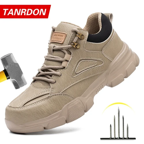 Zapatos de seguridad para hombre, zapatos de trabajo con punta de acero, antigolpes, antipinchazos, indestructibles, botas protectoras, botas tácticas