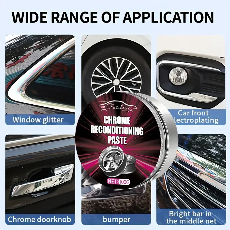 

GM Автомобильный хромированный крем для полировки и восстановления — крем для очистки и обслуживания дверных ручек, окон, колес, хромированный крем,