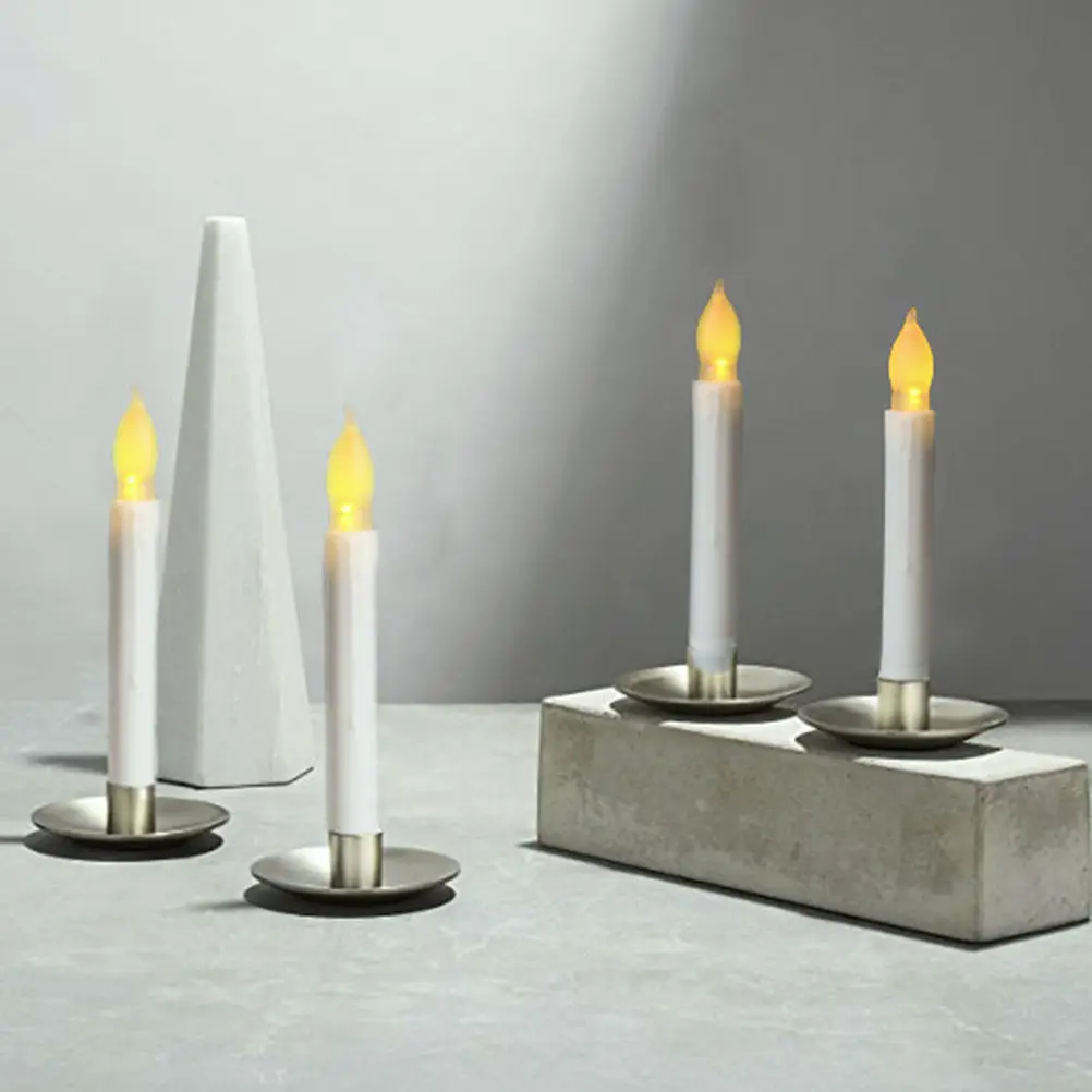 

12Pcs LED Christmas Electronic Flameless Candles White Plastic Clip on Indoor Tree Wedding Party Decoration Lights