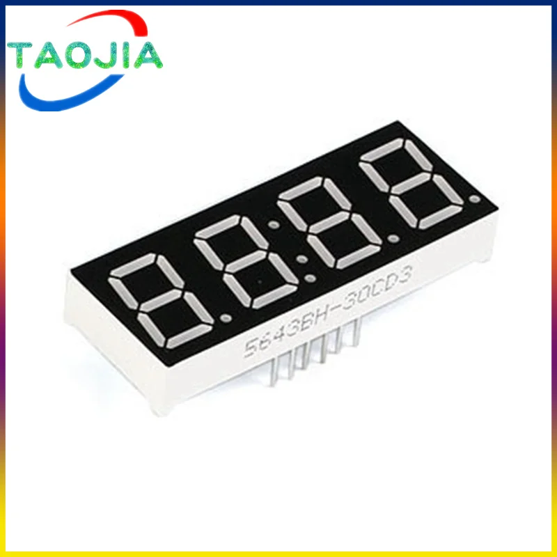 Tubo digital com anocomum, cavermelho 1, 2, 3, 4 bits,. polegadas, tela led, 7 segmentos, 5 peças