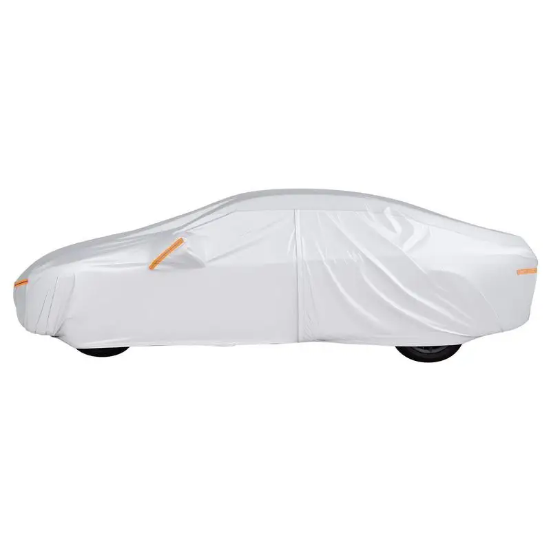 

Vehicle Shield 191 Inches For Outdoor Parking, Garage Storage, Driveway Protection, Custom-Fit All Weather Dust Snow Protection Full Exterior Overlay Door Zipper Cotton Lining Silver