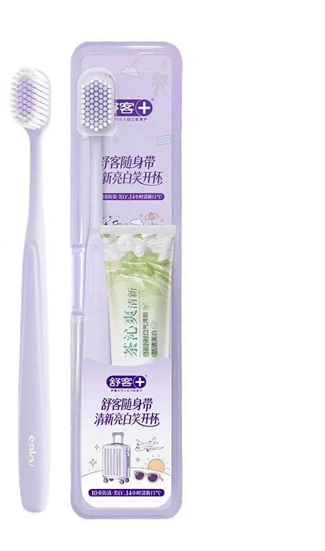 Adult toothbrush, soft bristles, soft waxy handle brush, multi-color optional, dense, wide and soft toothbrush