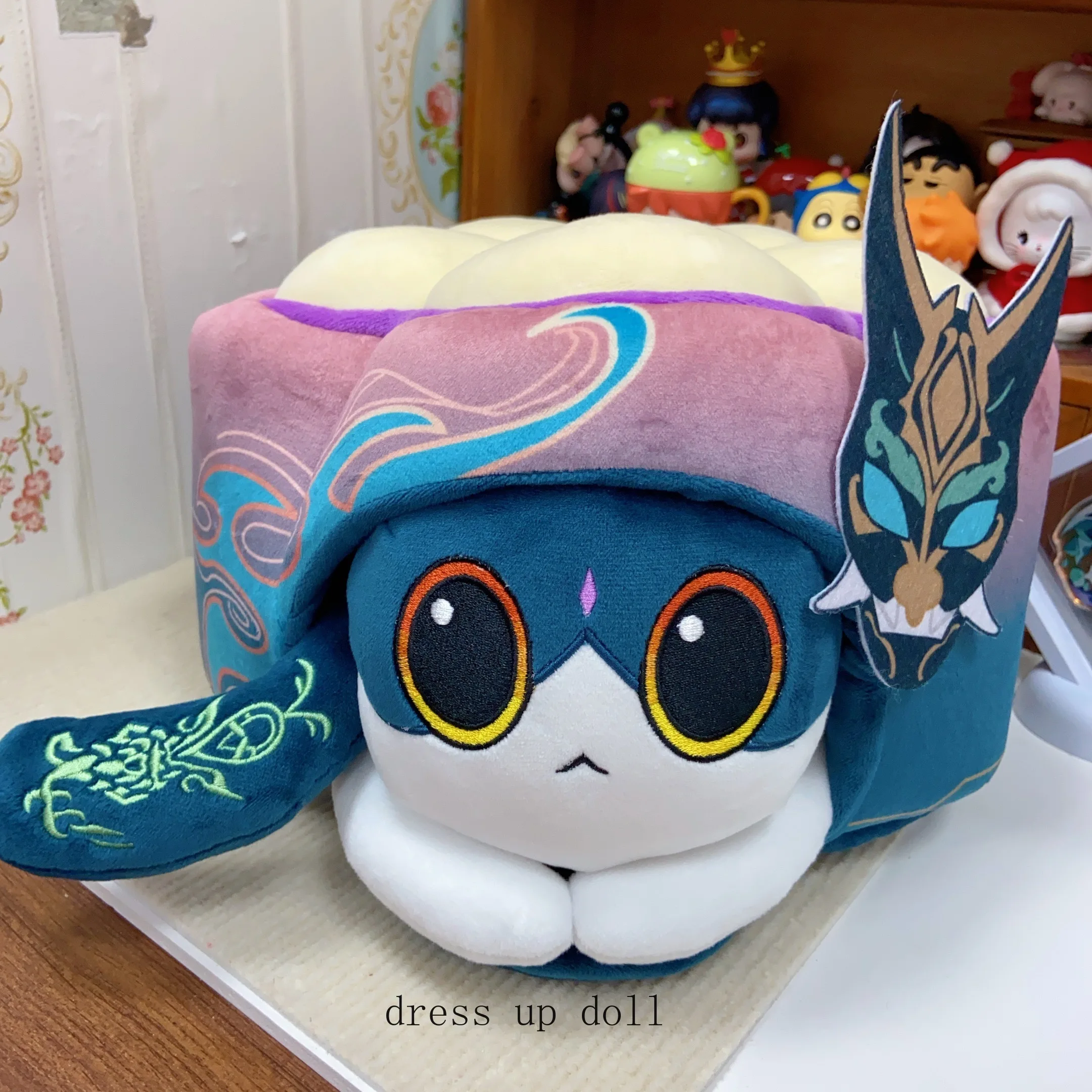 

25cm Game Genshin Impact Xiao Cute Cat Tail Cosplay Soft Dango Plush Stuffed Doll Cotton Plushie Thorw Pillow Toys Xmas Gift