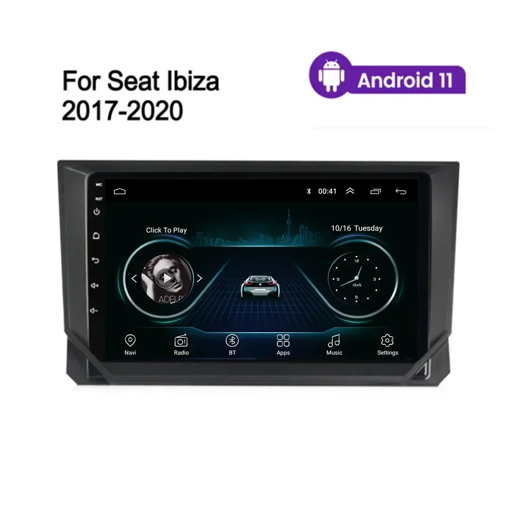 2 Din Android 13 Radio estéreo para coche GPS reproductor de vídeo Multimedia 5G WiFi cámara DSP Carplay para SEAT Ibiza 2017 2018 2019 a 2035