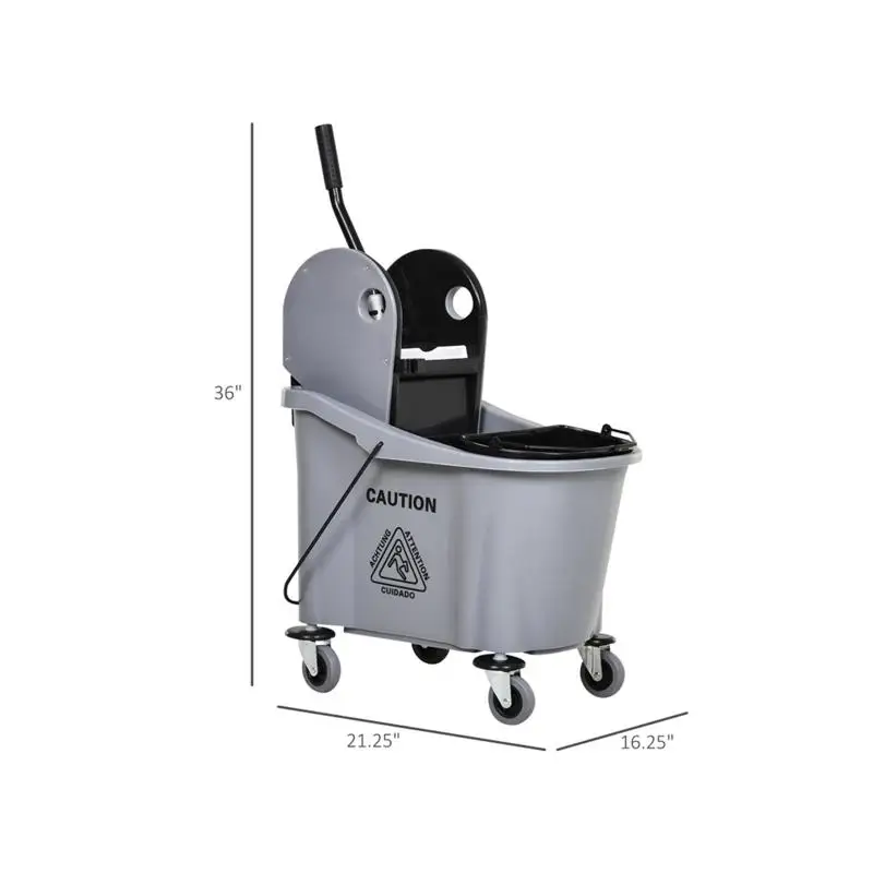 دلو تنظيف كبير بعجلات لسهولة التنقل والاستخدامات #4