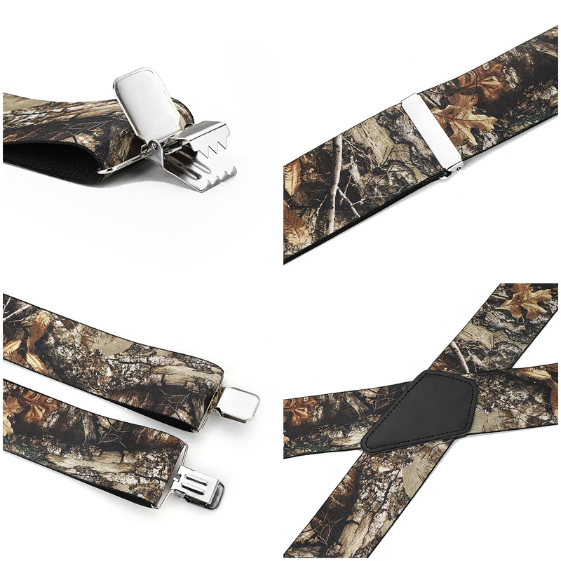 قميص بدلة رجالي بأربعة مشابك غير قابلة للانزلاق على شكل أوراق شجر 5 حمالات