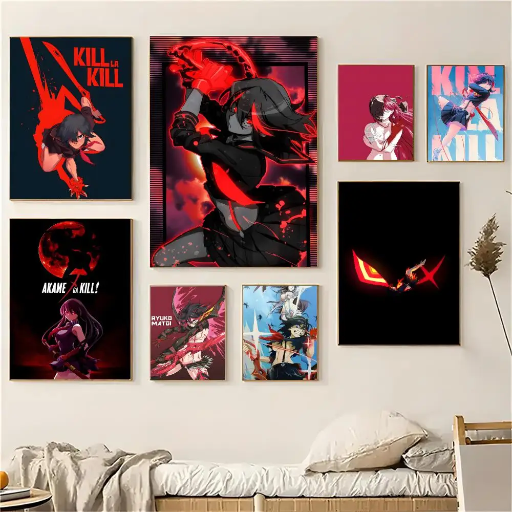 Anime Akame Ga Kill! Poster Self-adhesive Living Room Bedroom Party Bar Decor Moisture-proof Fade-resistant HD