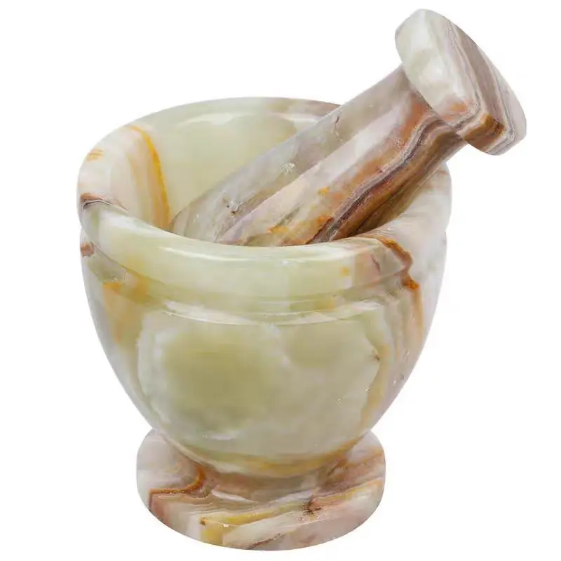 Natural Afghan Jade Garlic Tamper, Quartz Crystal Ore Crushing Jar, Mineral Spiritual Healing