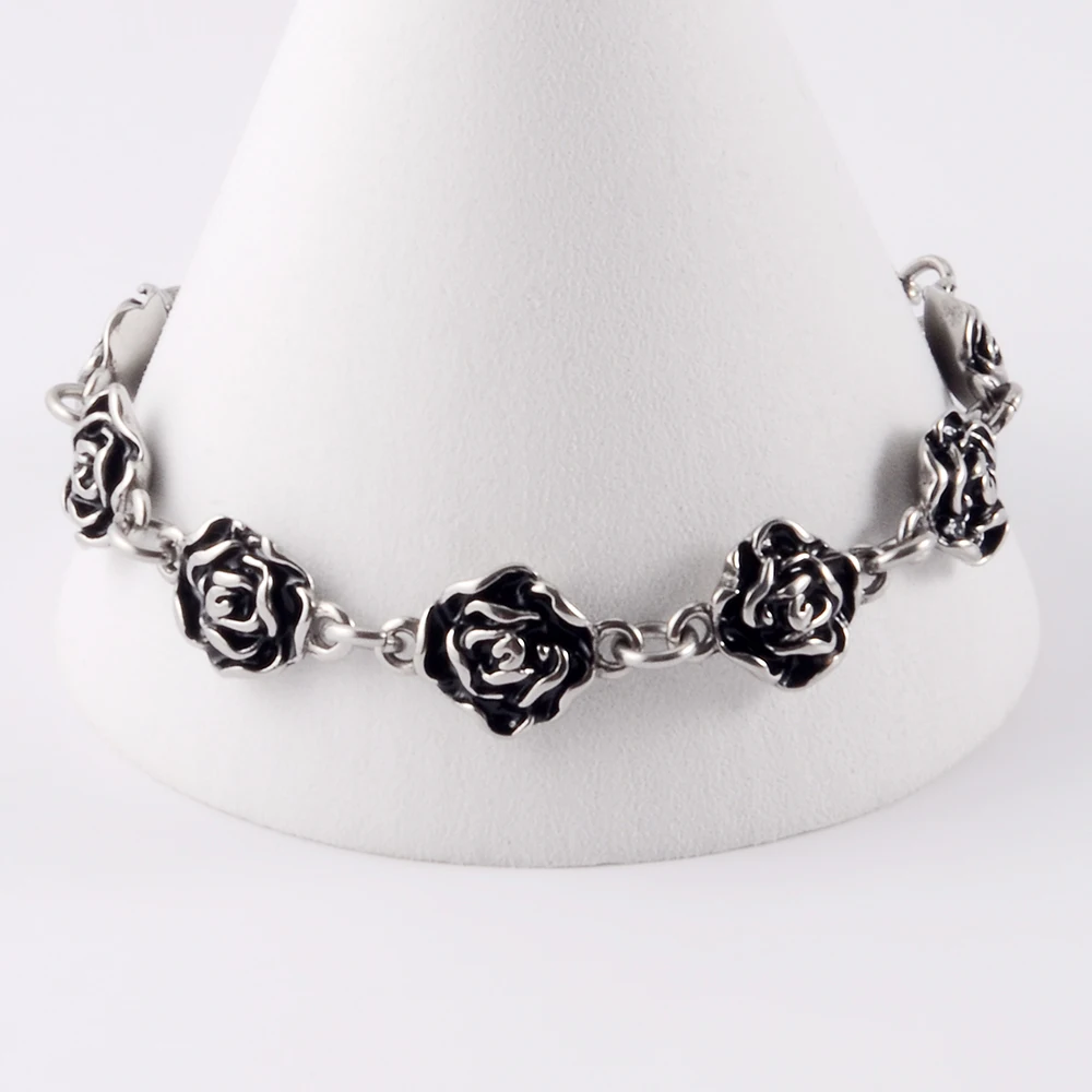 1PC Surgical Steel Vintage Punk Man Bracelet Chain Skeleton Cross Hip Hop Skull Men Cuban Bracelets Unisex Popular Jewelry