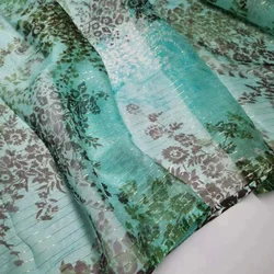 New Soft Silk Georgette Fabric Tissue Soft Metallic Jacquard Sewing Material