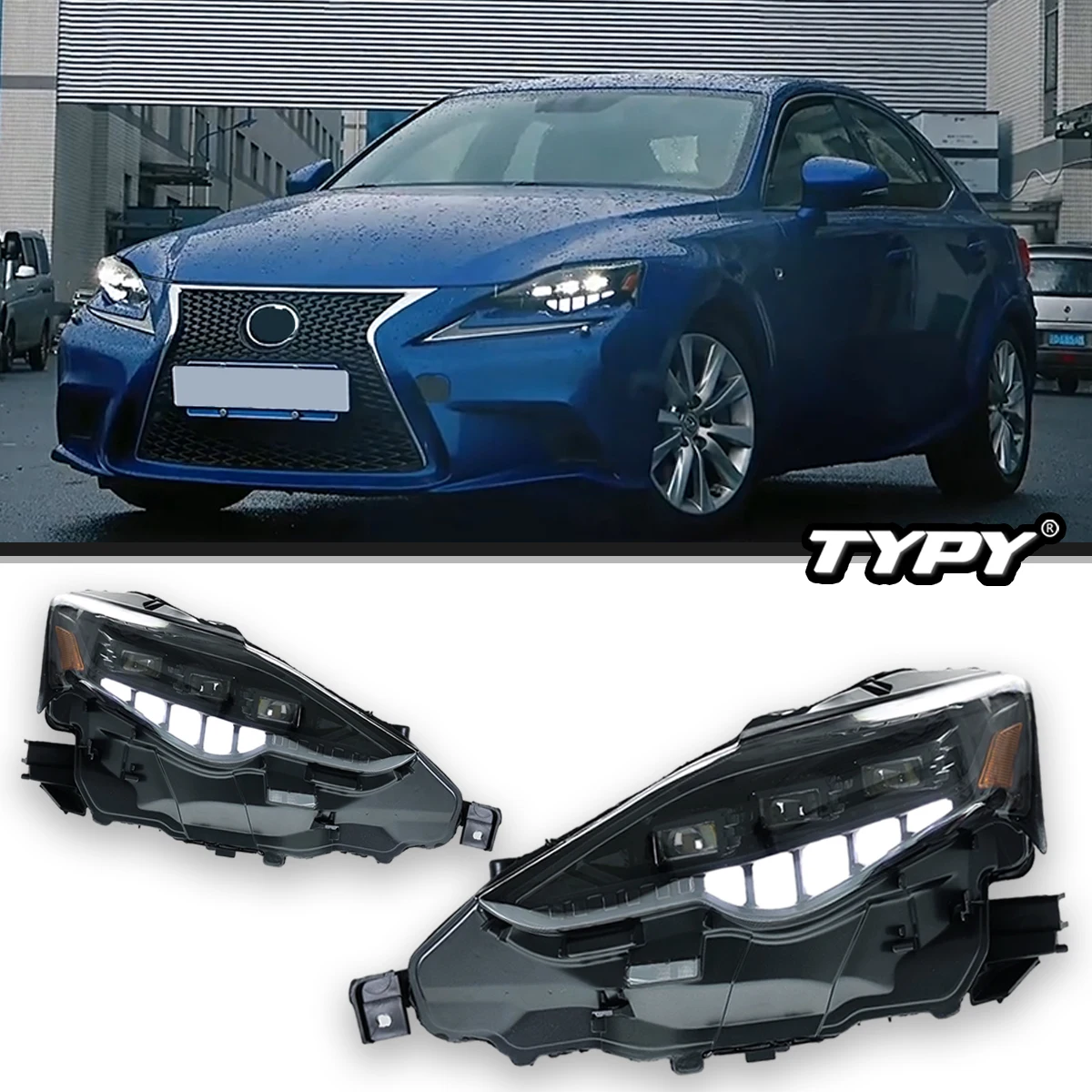 

TYPY Автомобильные фары для Lexus is IS250 IS300 IS350 Светодиодные фары 2013-2016 Дневные ходовые огни Дальний свет Объектив проектора Ангельского глаз