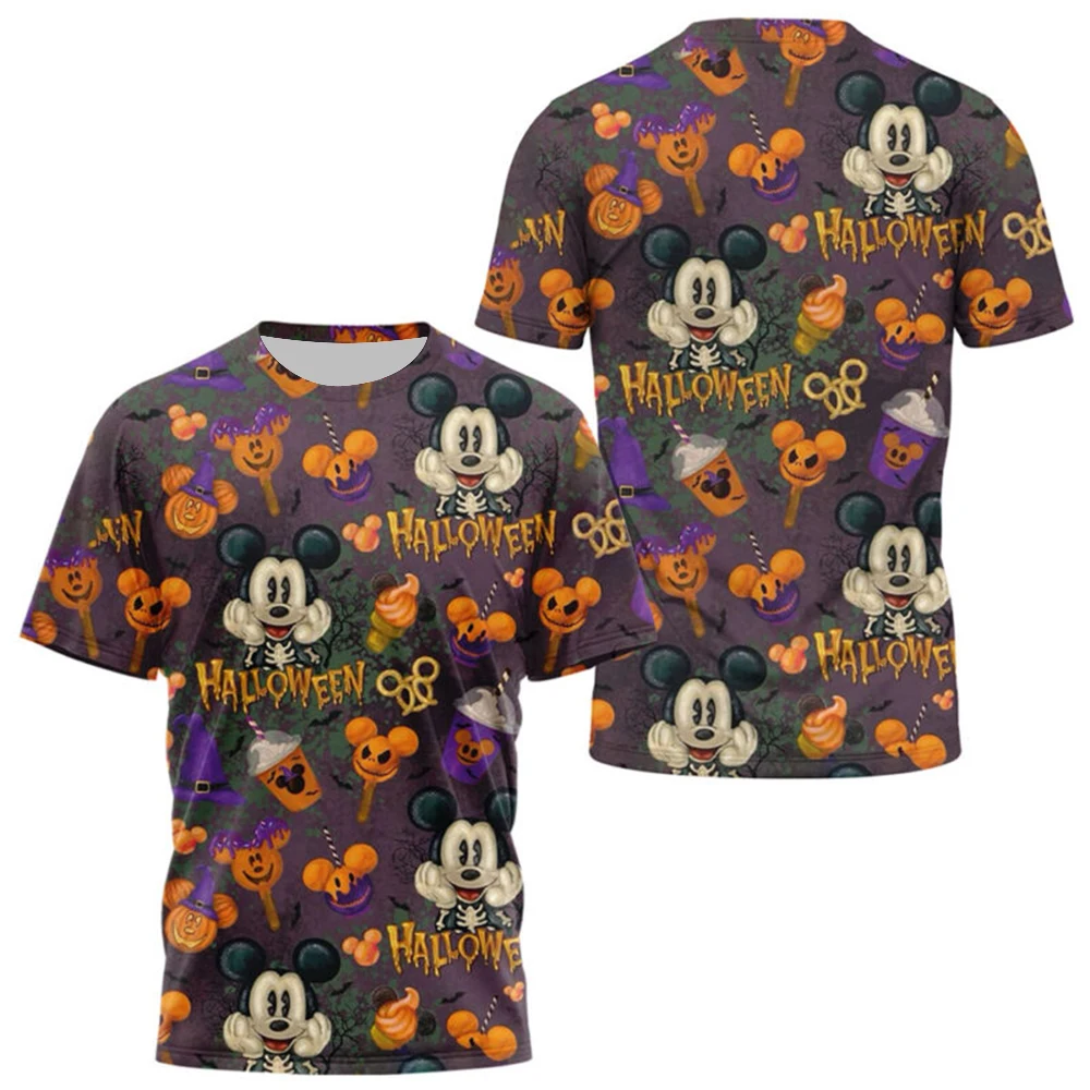 

Disney Mickey Halloween T-shirt 3D Printed Halloween Party Short Sleeve Tee for Men Women Daily Casual Plus Size T-shirt Top