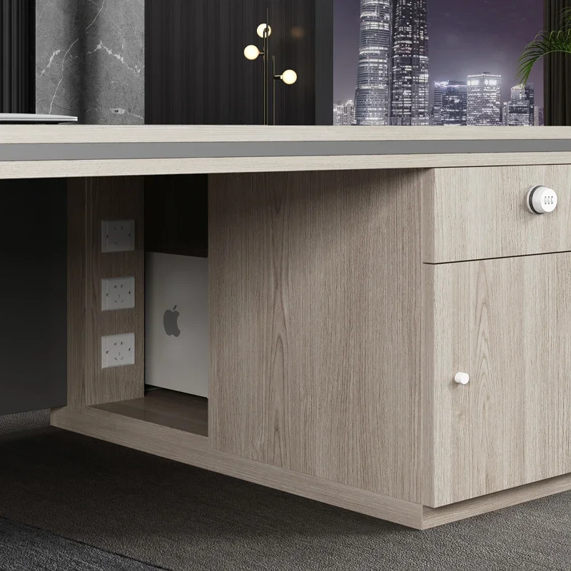 2026 Modular Single Executive Office Desk Modern Wooden Table with Steel Features for Home/Workstations Schools Hotels