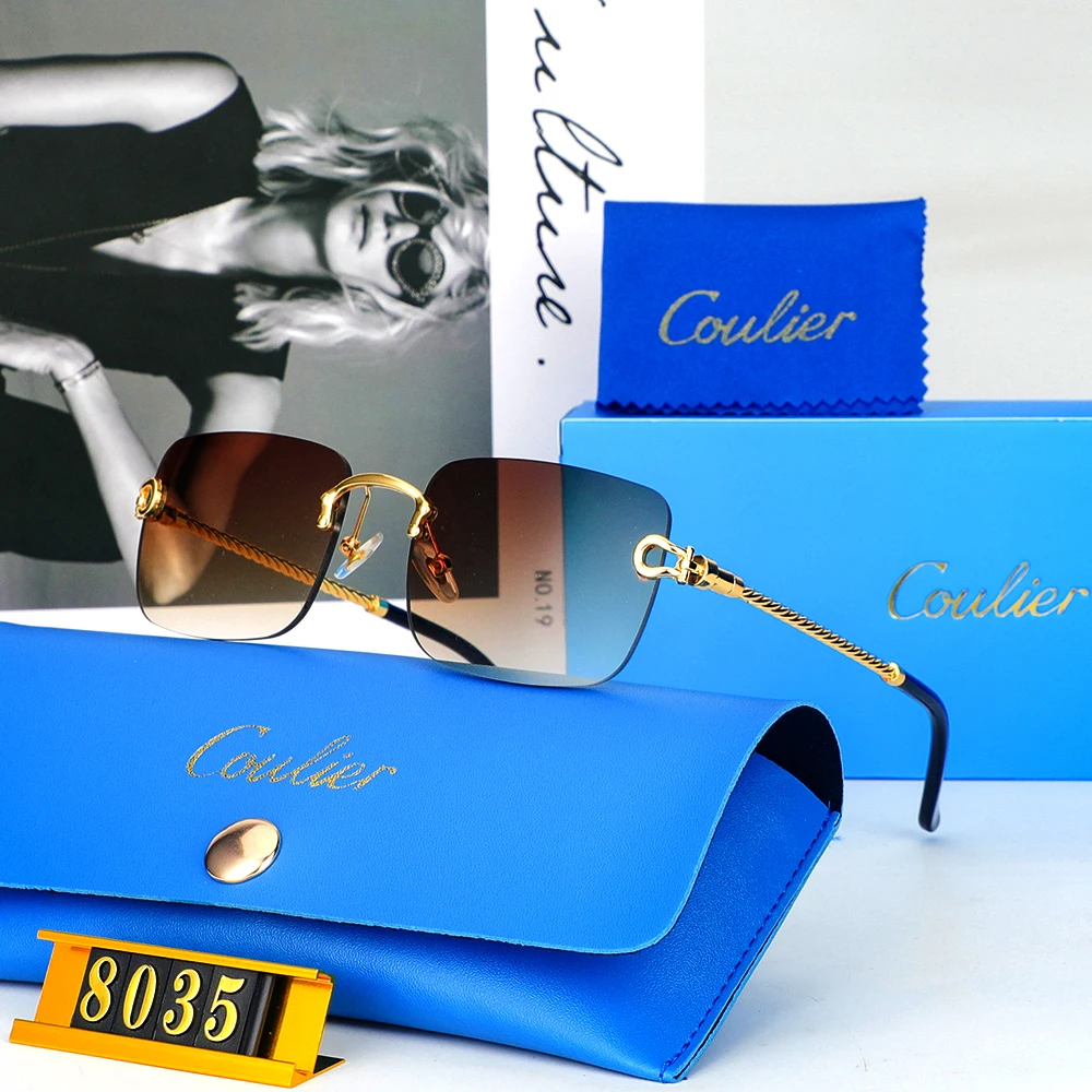 2025 جديد الرجال والنساء نظارات شمسية رياضية معدنية بدون إطار المضادة للأشعة فوق البنفسجية عطلة حفلة ظلال للجنسين القيادة المضادة للوهج ظلال