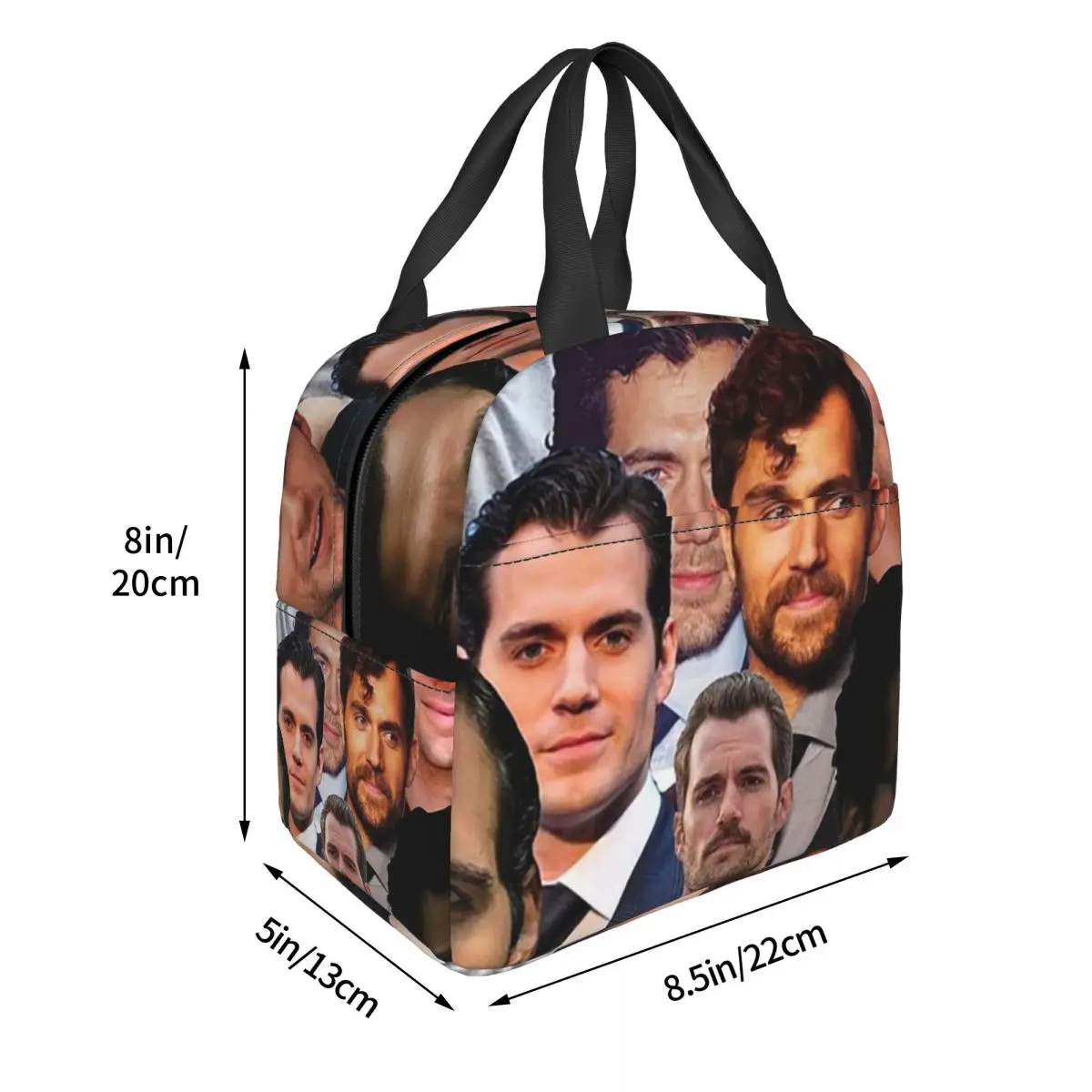 Henry Cavill Photo Collage Lunch Bags Insulated Bento Box Lunch Tote Resuable Picnic Bags Thermal Bag for Woman Kids School