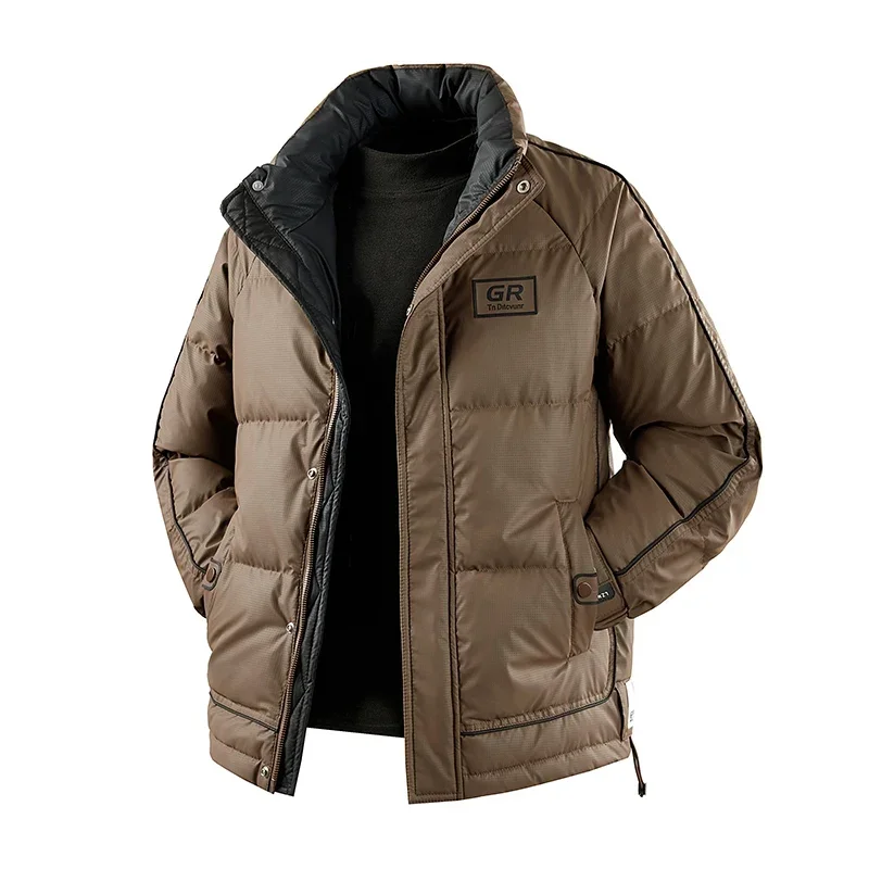

Men's Winter White Duck Down Jacket Windproof Puffer Coat Casual Outdoor Streetwear Padded Male Down-Filled Clothing