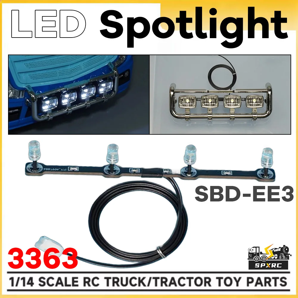 ACTROS LED Spotlight Board Black SBD-EE3 For 1/14 Tamiyaa RC Dump Truck Tipper Tractor 56348 3363 6x4 BENZZ DIY Toys Model Parts