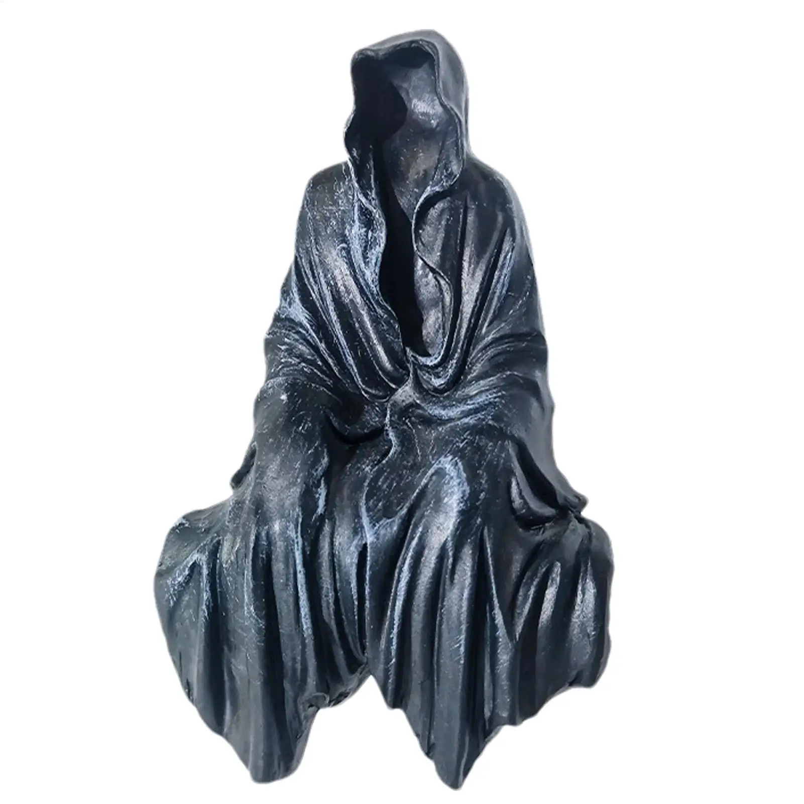 Reaper Decor Horror The Creeper Reaper Sitting Statue Creepy Halloween Demon Figure Reaper Resin Desktop Ornament Gothic
