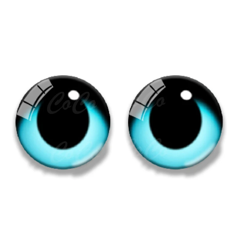 6pairs Runde 8/10/12/14/16/ 20MM Glas Drachen Katze Augen Cabochon Charms Zubehör Glas DIY Multi Farbe Puppe Augen Muster Handwerk – Detail 2