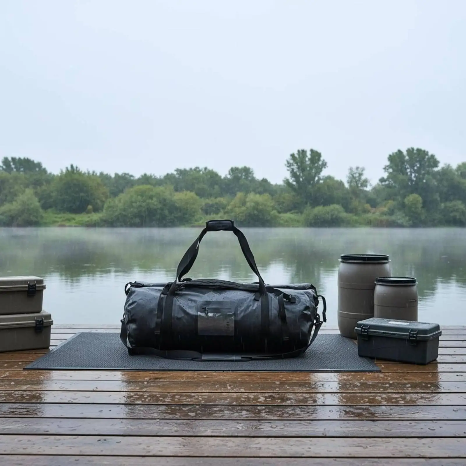 Waterproof Travel Pack 120L Roll Top Duffel Bag for Camping Hiking Motorcycle Riding Gear Storage PVC Mesh Outdoor Sports