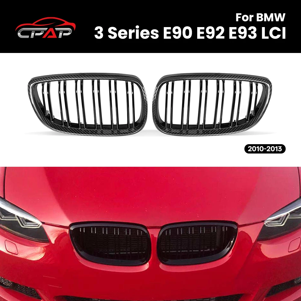 

Real Dry Carbon Fiber Front Grill For BMW 3 Series E90 E92 E93 LCI 2010-2013 Double Slat Front Kidney Hood Radiator Grille