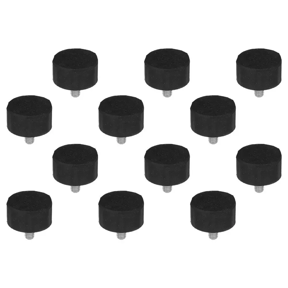 12Pcs Adjustable Furniture Levelers M6 Threaded Heavy Duty Legs Anti-Slip Rubber Furniture Feet Noise Reduction for Table Sofa