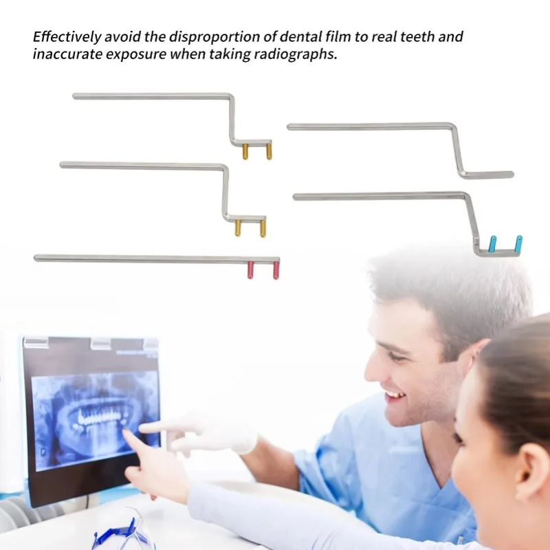 Indicador de posicionamento de raio X dental alinha o braço mordida asa de aço inoxidável indicador de raio X braço resistente ao calor fornecimento dental