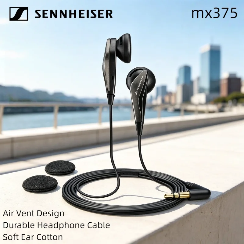 Audífonos Intrauditivos Estéreo con Cable Sennheiser MX375, Graves Profundos, 3.5mm, Deportivos, Alta Definición, HiFi, Cancelación de Ruido, Ajuste Seguro